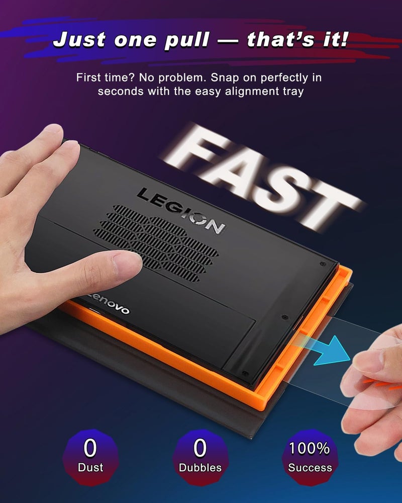 Omoton حماية شاشة مزدوجة لجهاز Lenovo Legion Go Gen 2، محمول 8.8 بوصة 2025 مع [أداة تركيب سهلة خالية من الغبار] تغطية كاملة، شفافة بدقة عالية، مقاومة للخدوش، مقاومة لبصمات الأصابع - Image 2